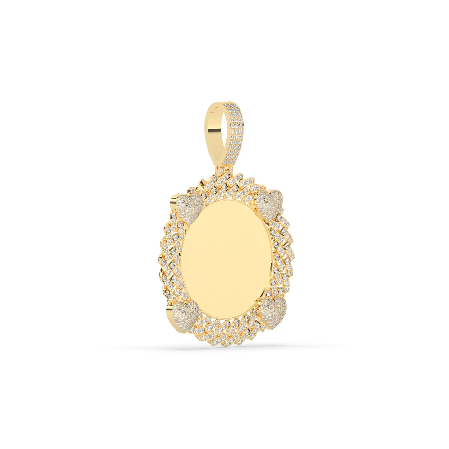 Diamond Heart Frame Gold Pendant