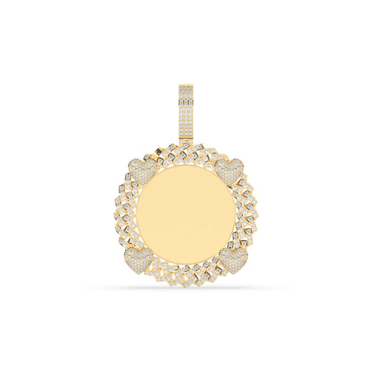 Diamond Heart Frame Gold Pendant