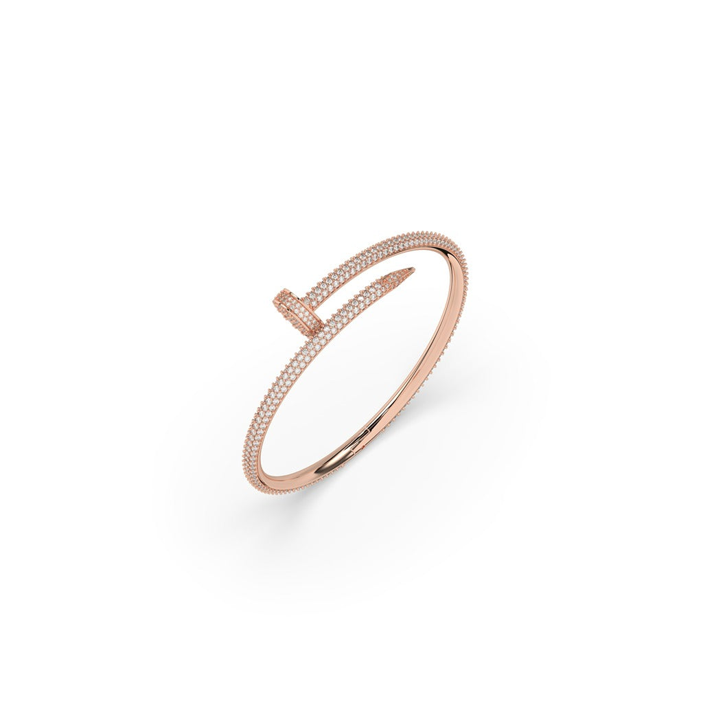 Elegant Diamond Nail Bangle Bracelet