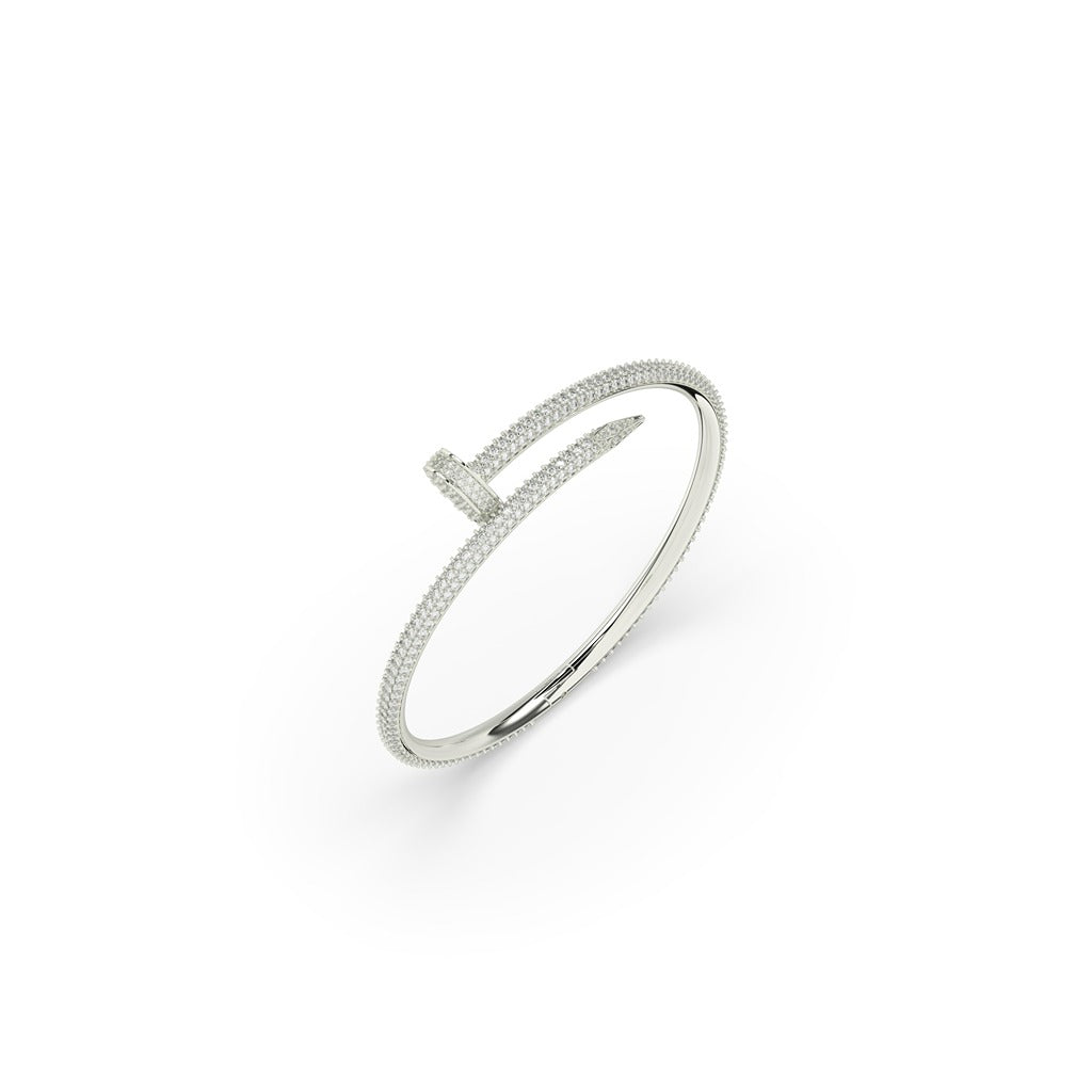 Elegant Diamond Nail Bangle Bracelet