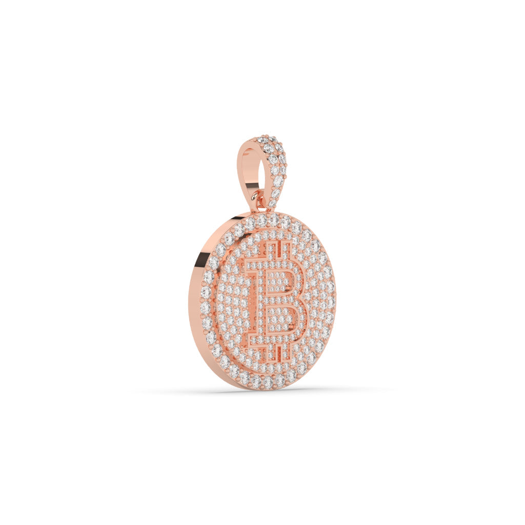 Iced Out Bitcoin Symbol Pendant