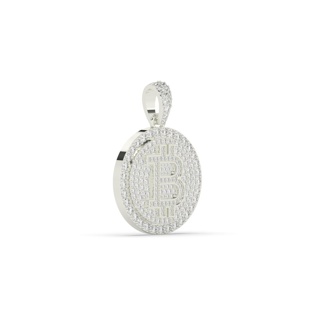 Iced Out Bitcoin Symbol Pendant