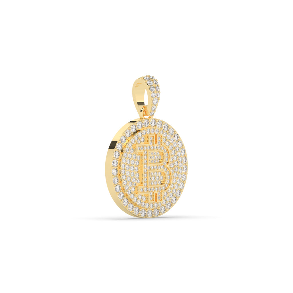 Iced Out Bitcoin Symbol Pendant