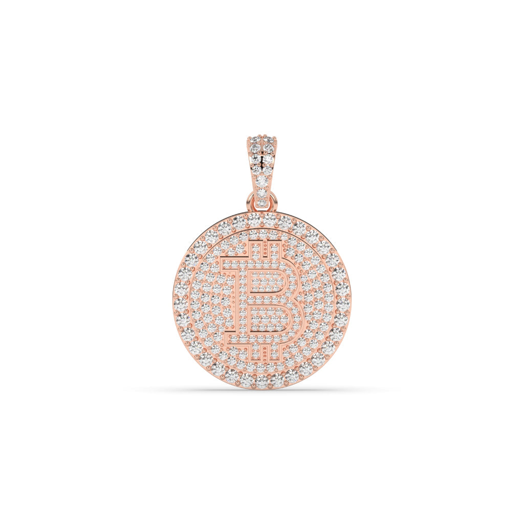 Iced Out Bitcoin Symbol Pendant