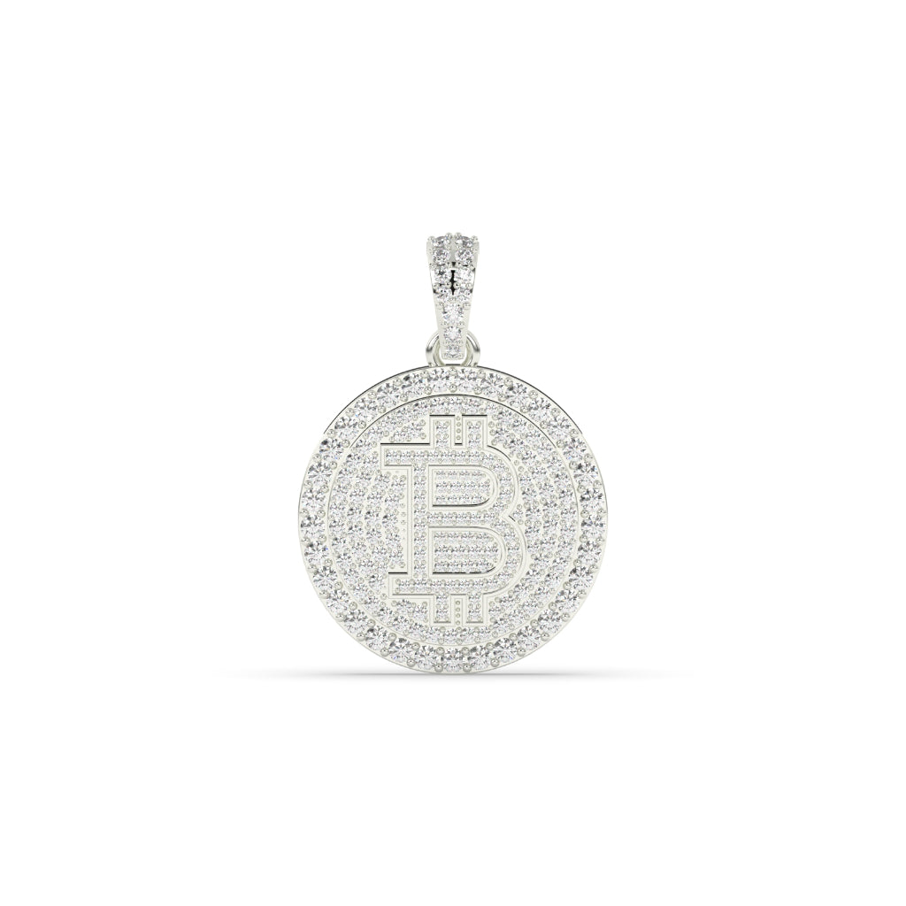 Iced Out Bitcoin Symbol Pendant