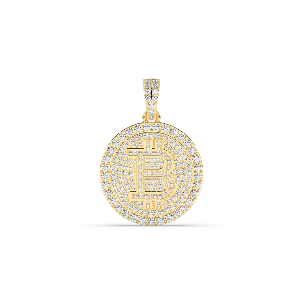 Iced Out Bitcoin Symbol Pendant