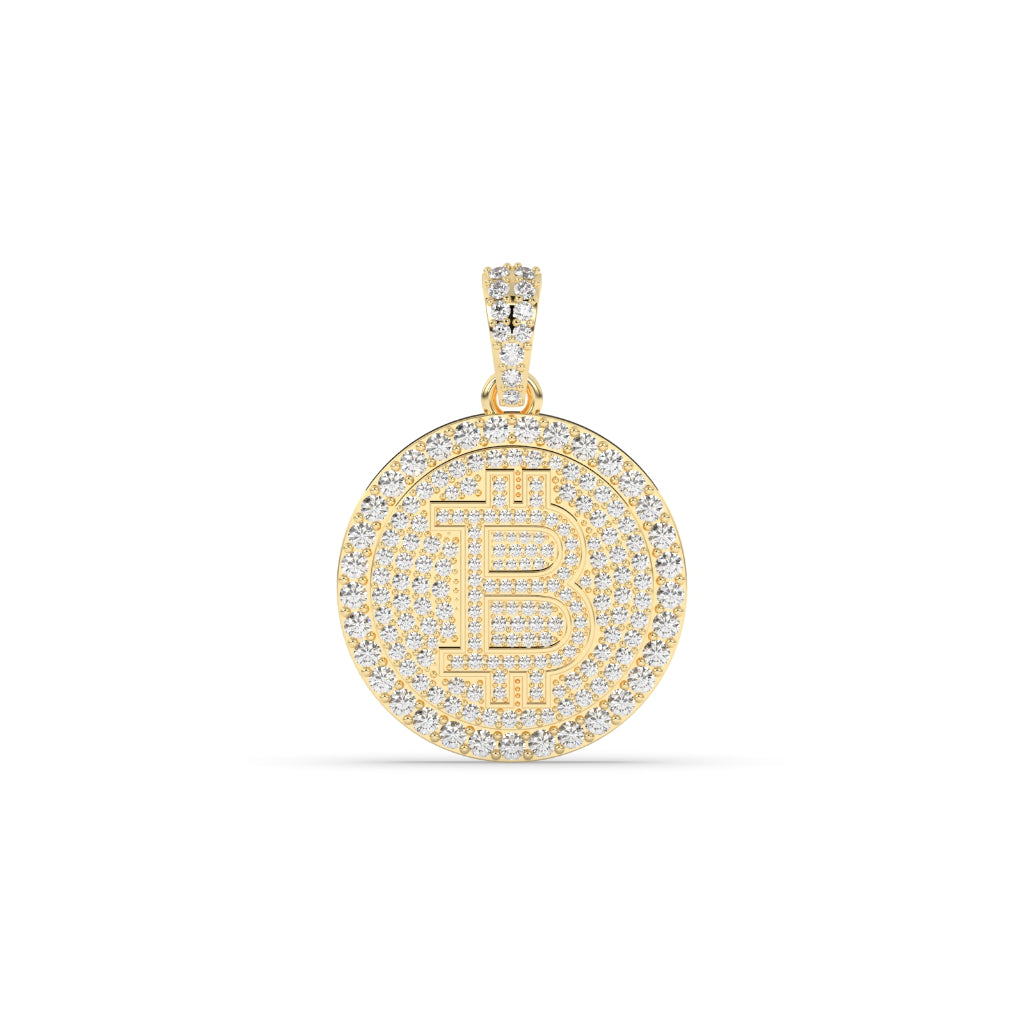 Iced Out Bitcoin Symbol Pendant