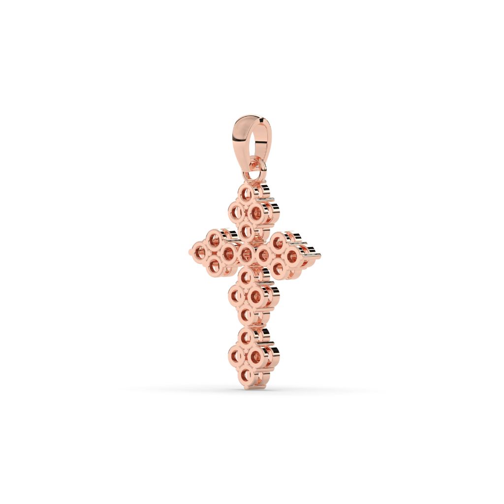 Elegant Floral Diamond Cross Pendant