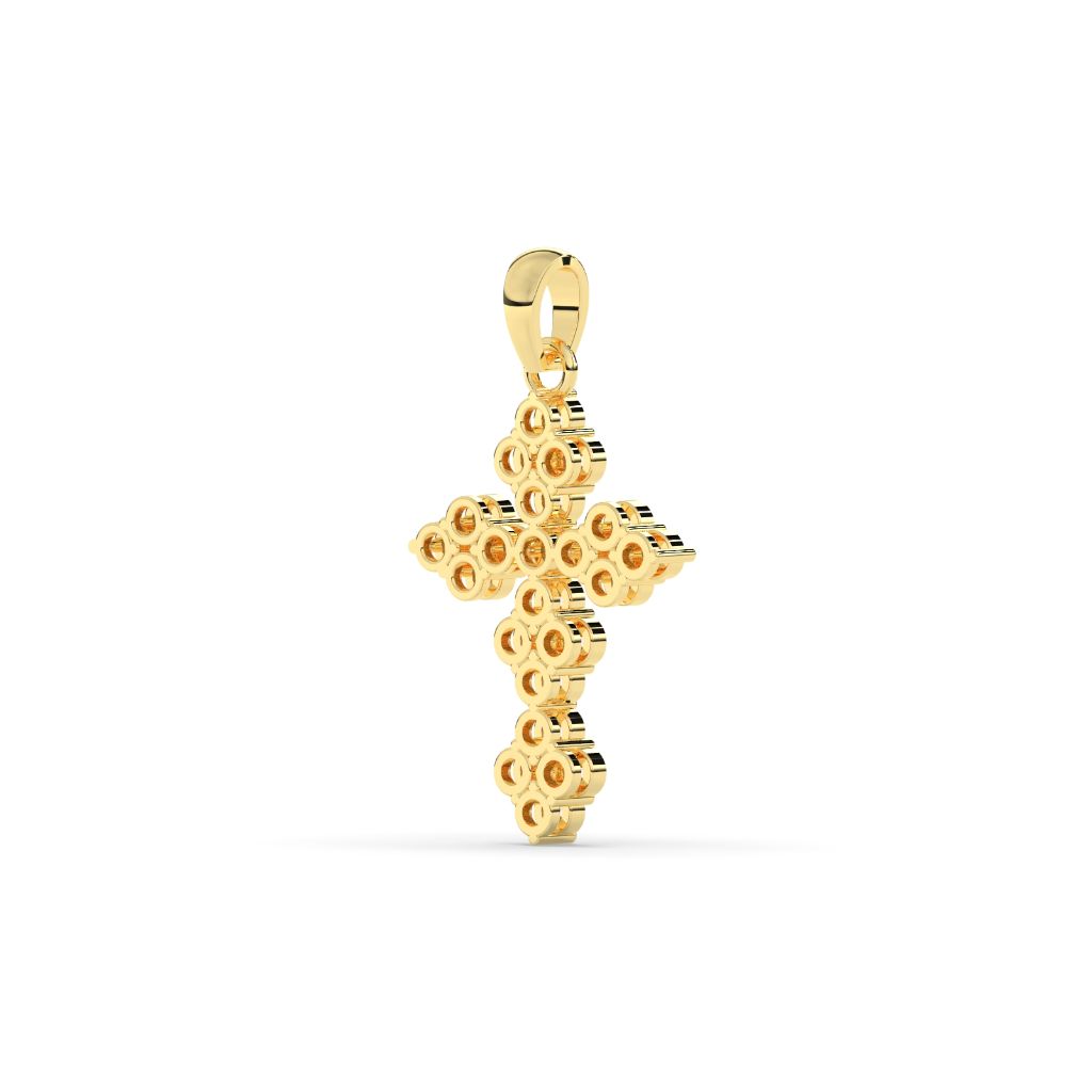 Elegant Floral Diamond Cross Pendant