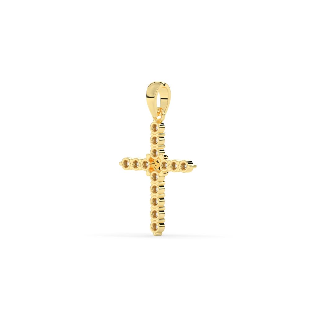 Radiant Gold Diamond Cross Pendant