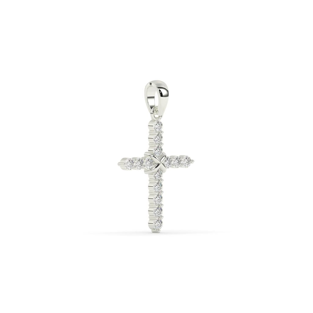 Radiant Gold Diamond Cross Pendant