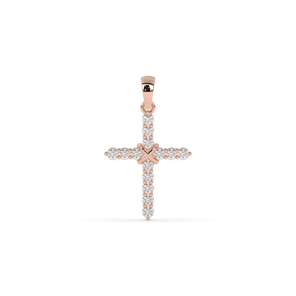 Radiant Gold Diamond Cross Pendant