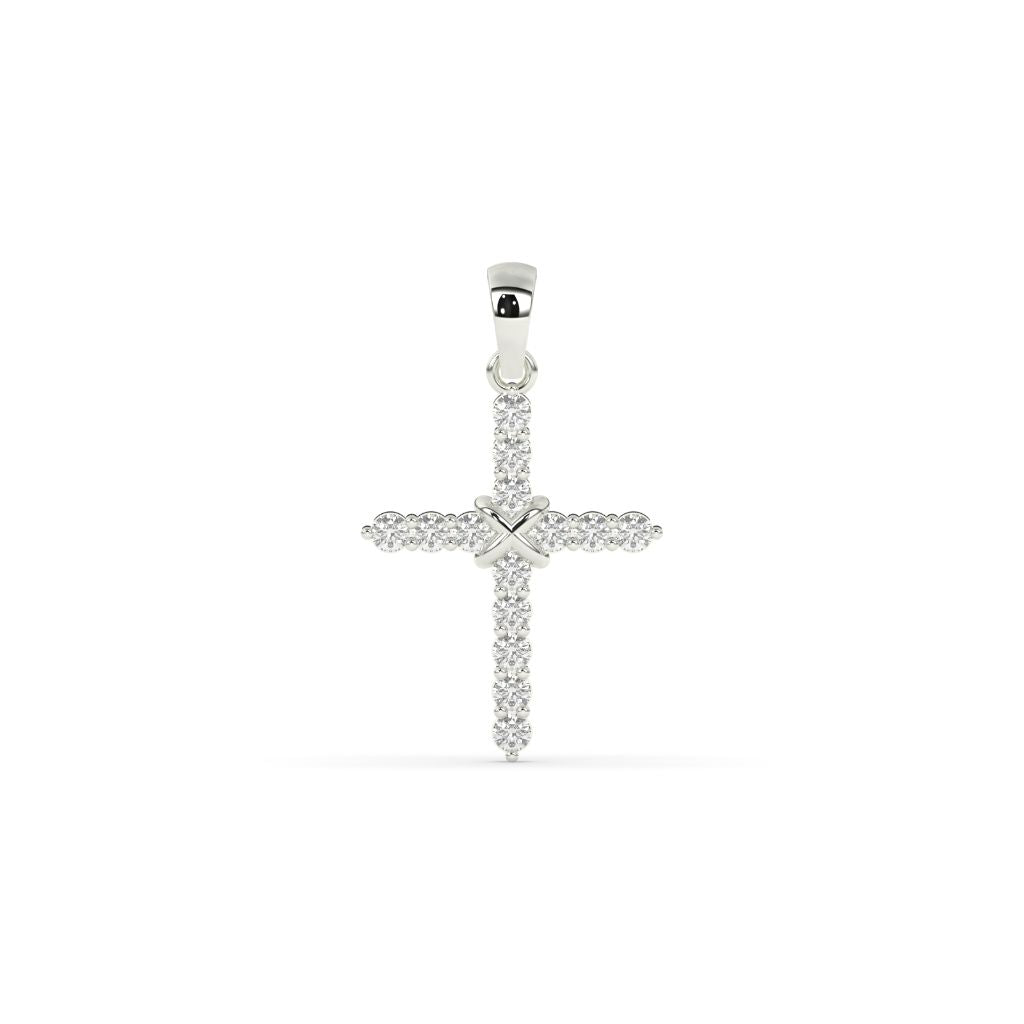 Radiant Gold Diamond Cross Pendant