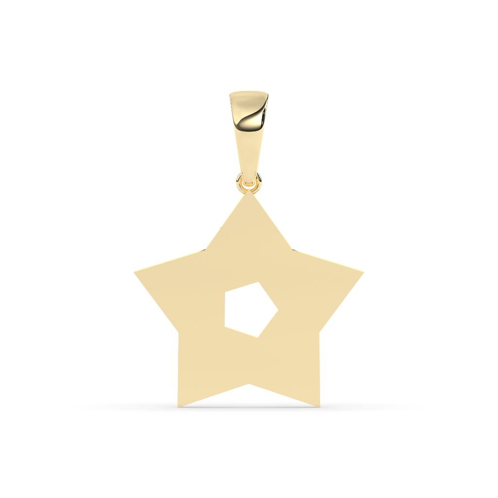 Baguette Sparkle Gold Star Pendant
