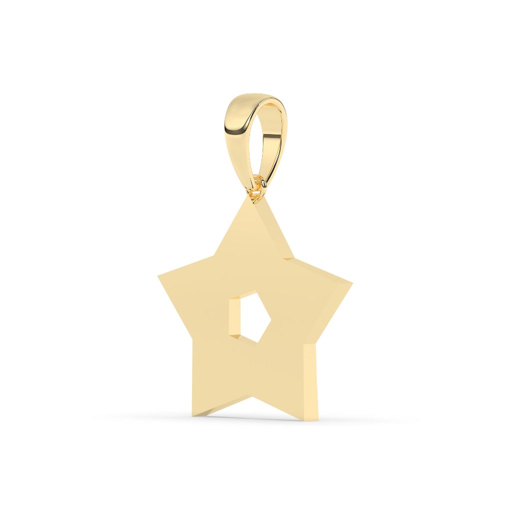 Baguette Sparkle Gold Star Pendant