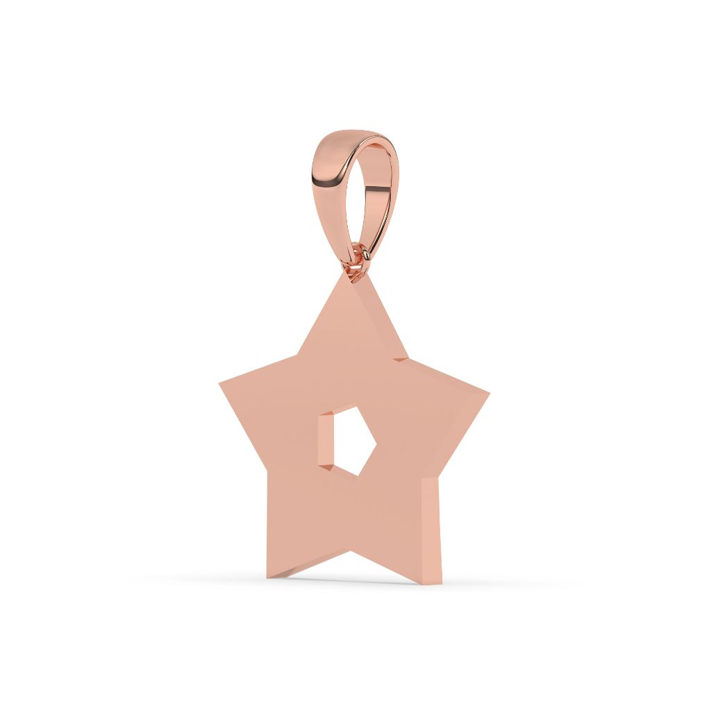 Baguette Sparkle Gold Star Pendant