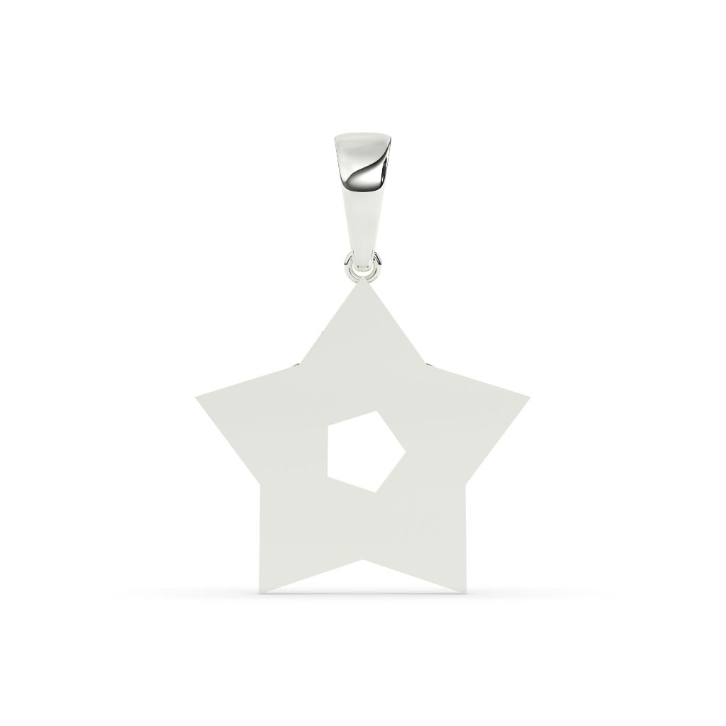 Baguette Sparkle Gold Star Pendant