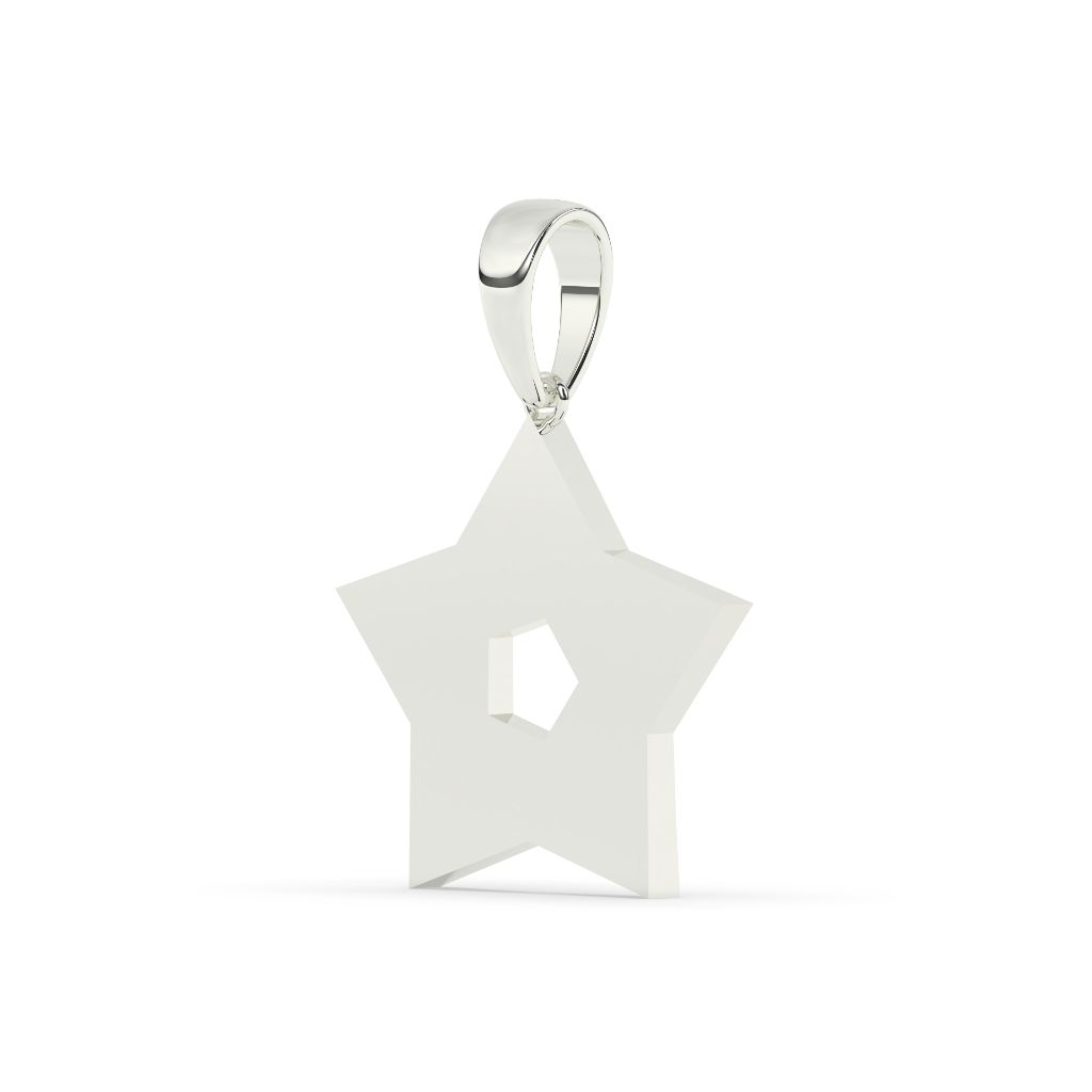 Baguette Sparkle Gold Star Pendant