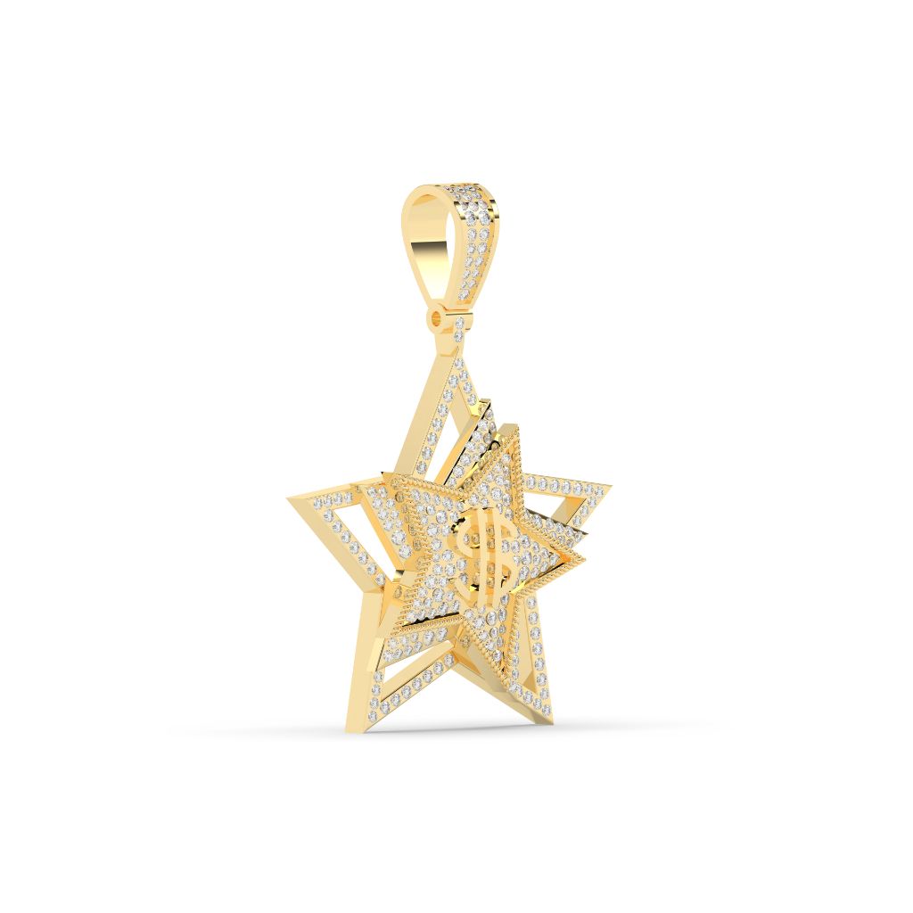 Dollar Star Gold Pendant Charm
