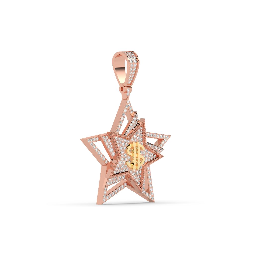 Dollar Star Gold Pendant Charm