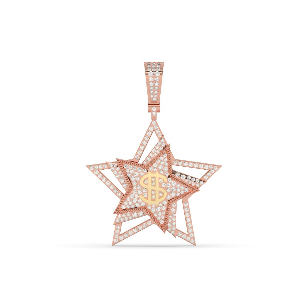 Dollar Star Gold Pendant Charm