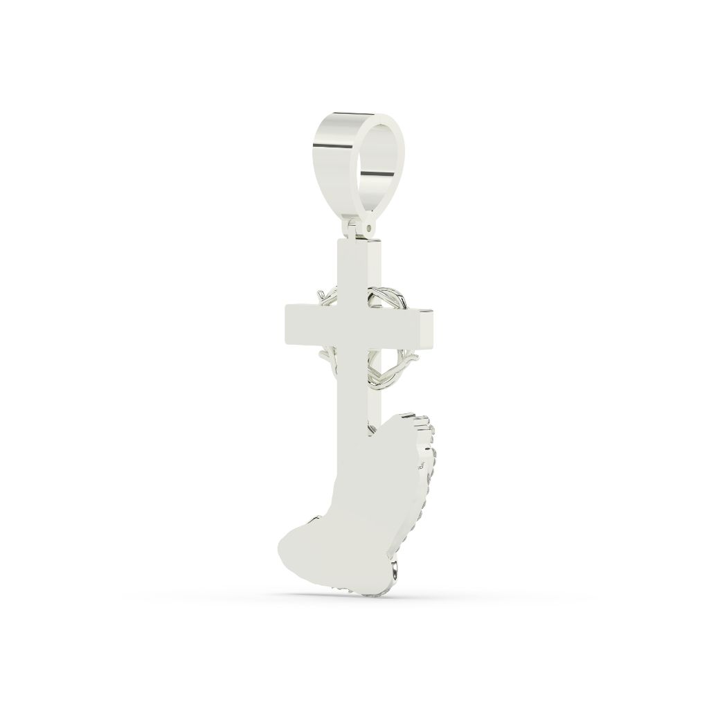 Diamond Praying Hands Cross Pendant