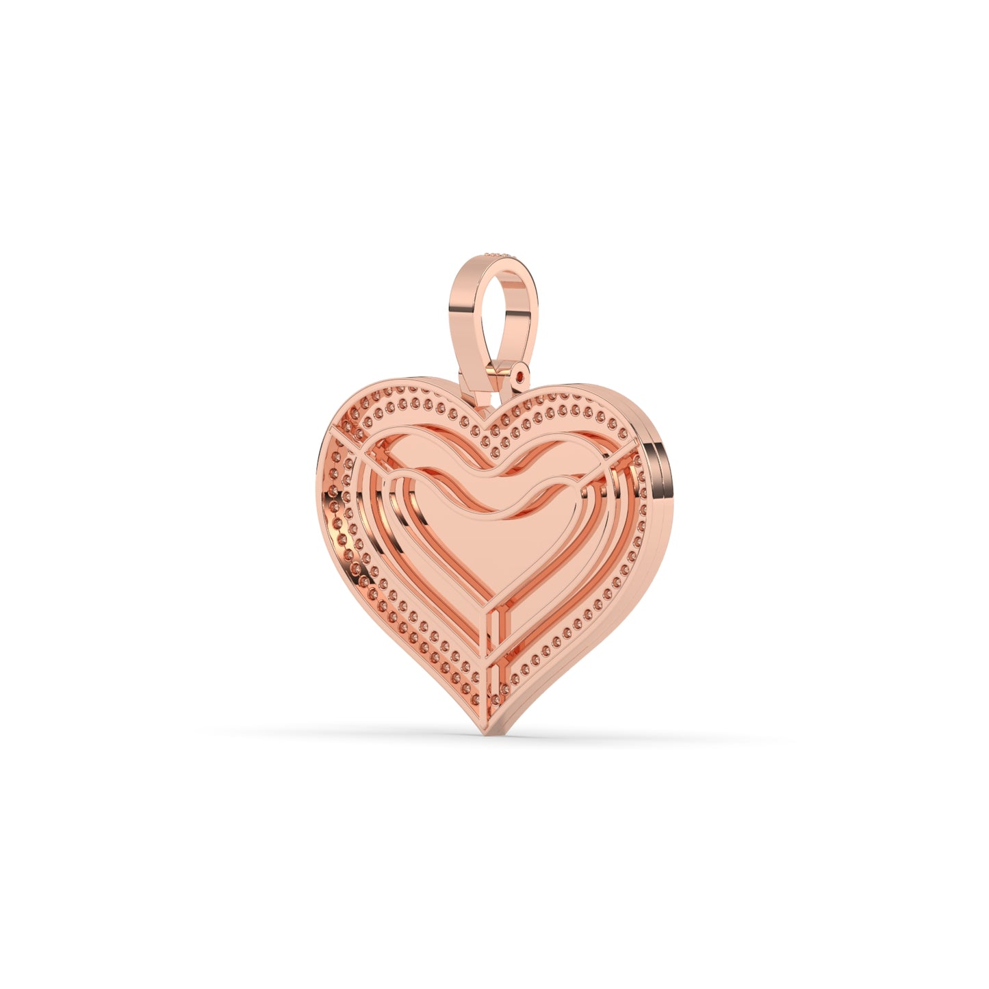 Diamond Border Gold Heart Pendant