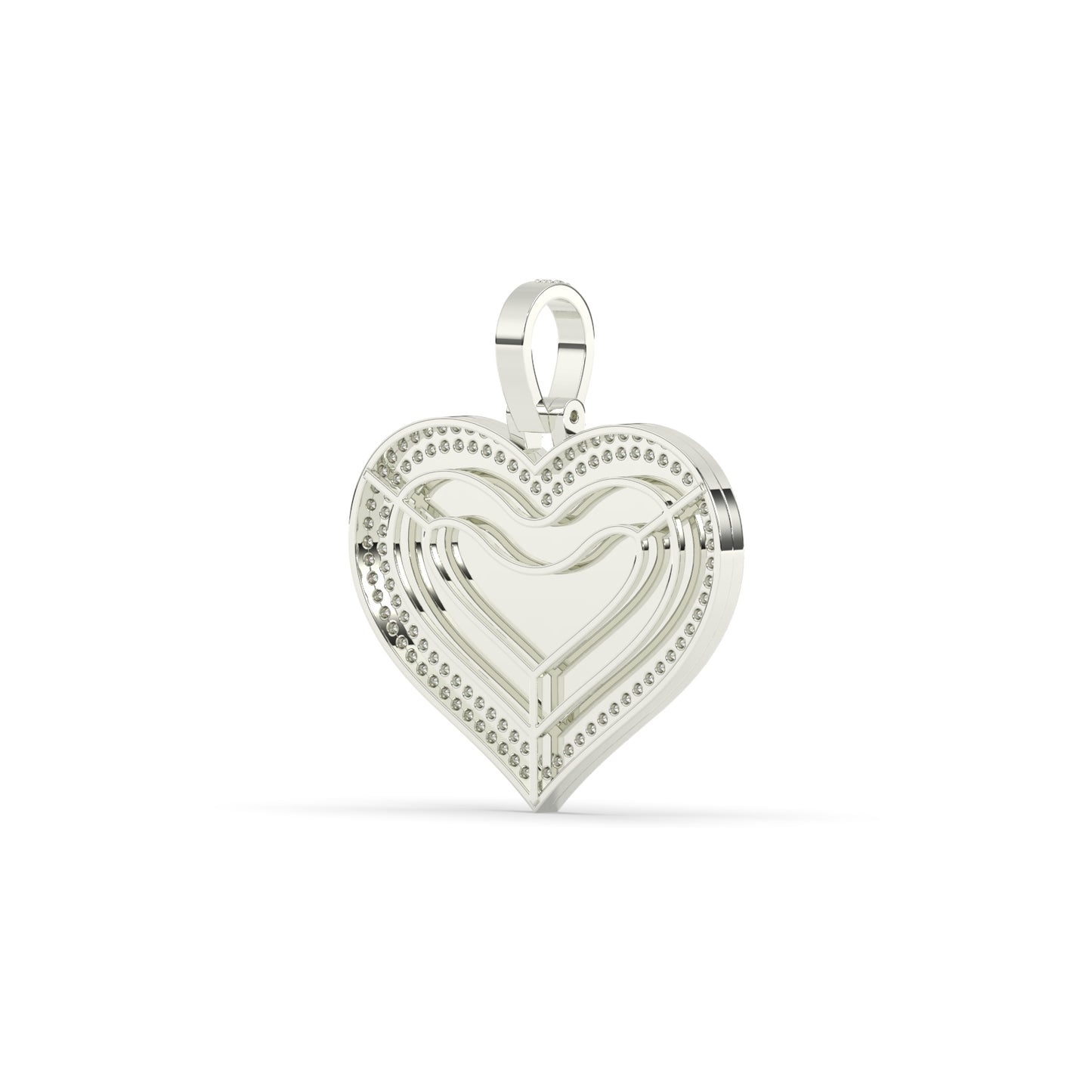 Diamond Border Gold Heart Pendant