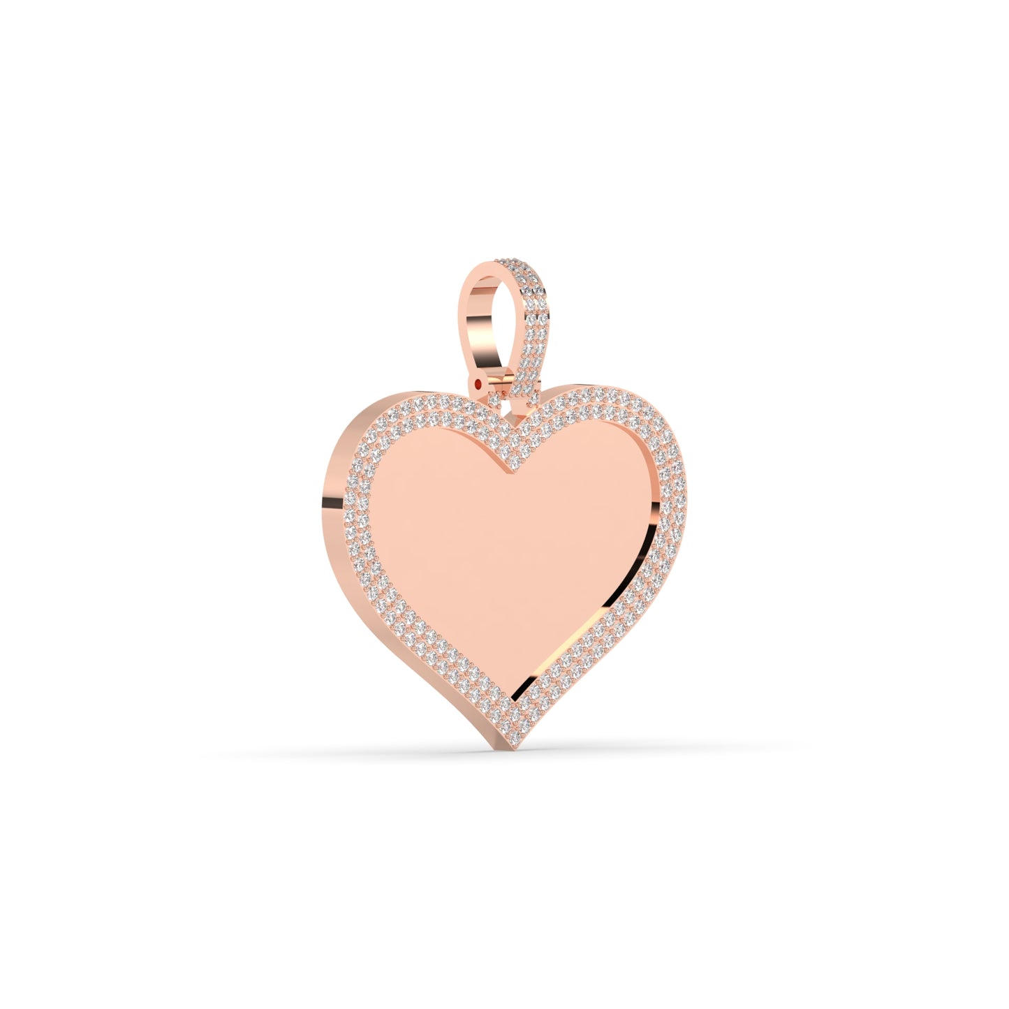 Diamond Border Gold Heart Pendant
