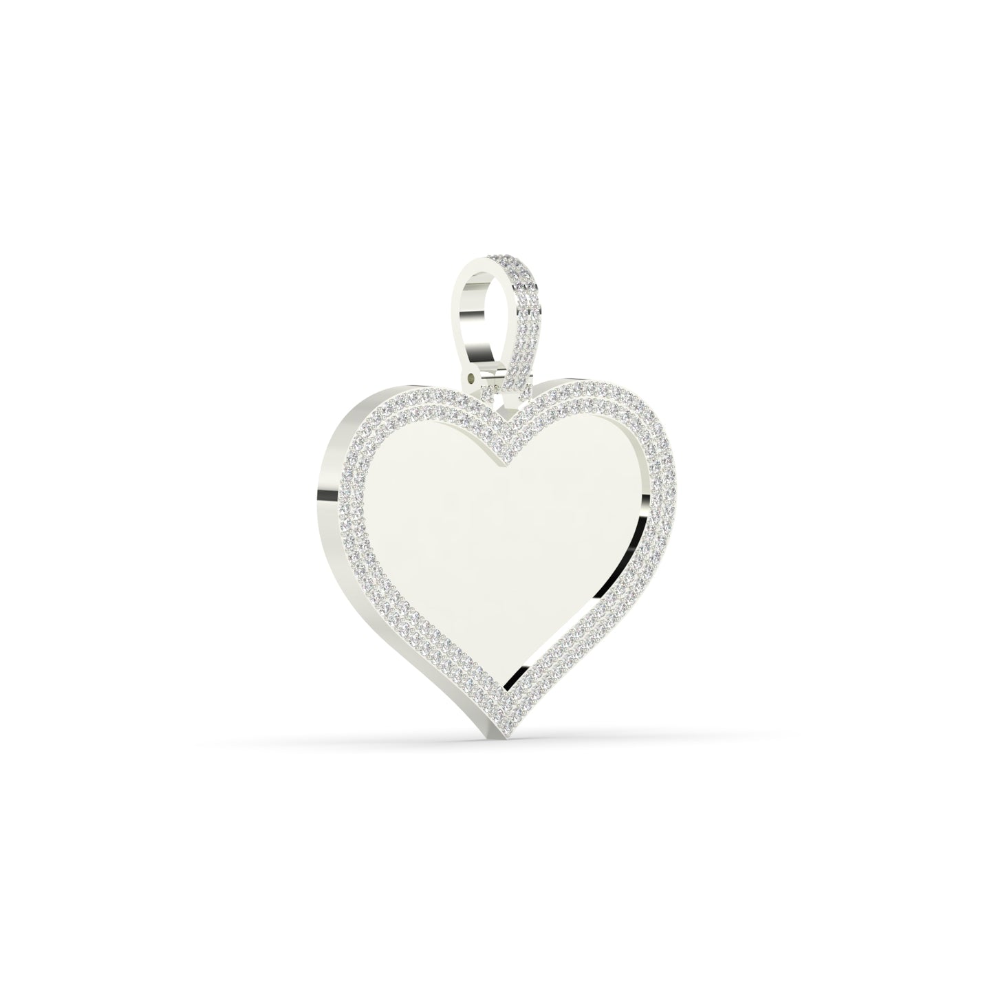 Diamond Border Gold Heart Pendant