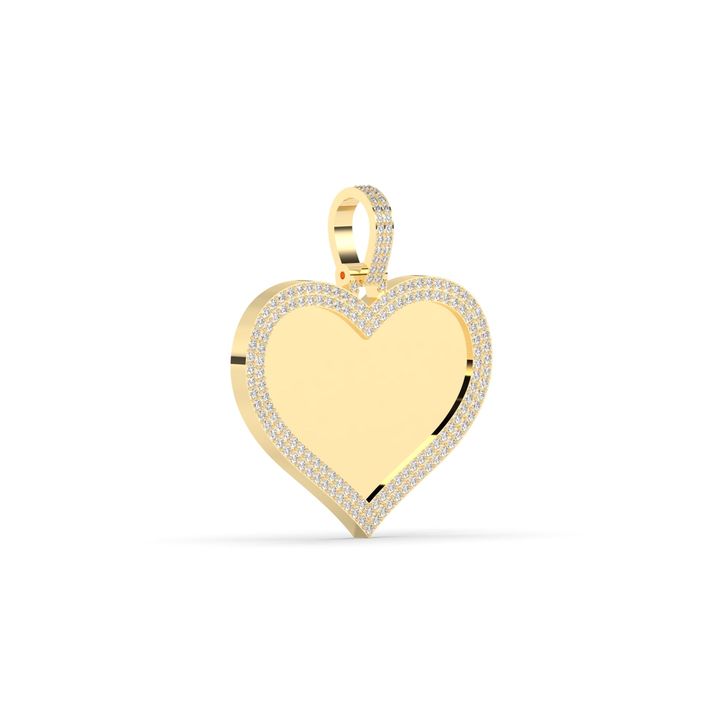 Diamond Border Gold Heart Pendant