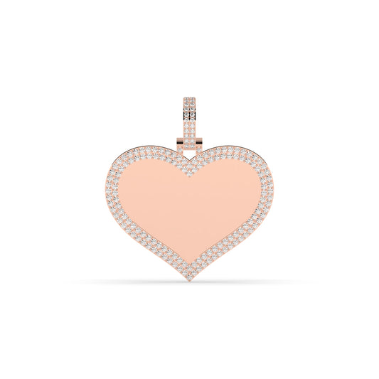 Diamond Border Gold Heart Pendant