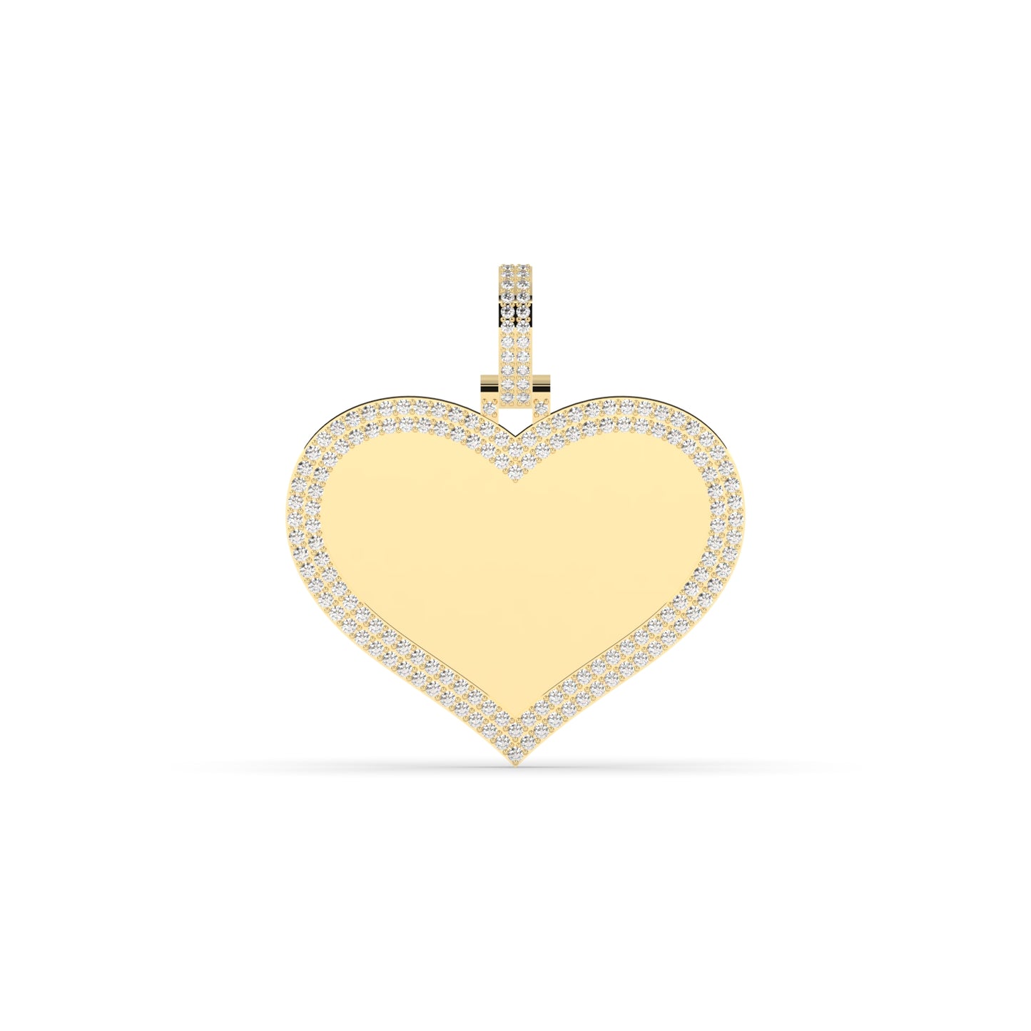 Diamond Border Gold Heart Pendant