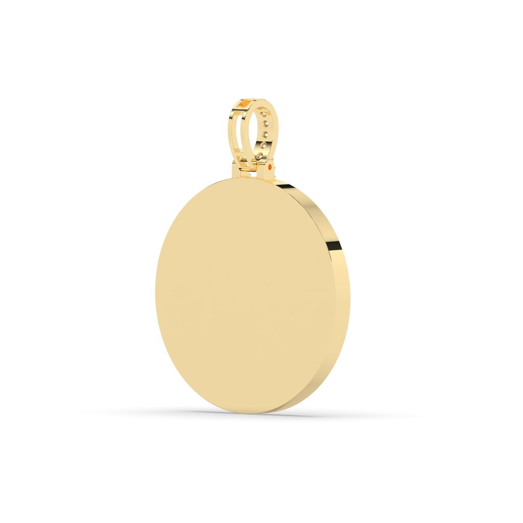Double Halo Round Gold Pendant