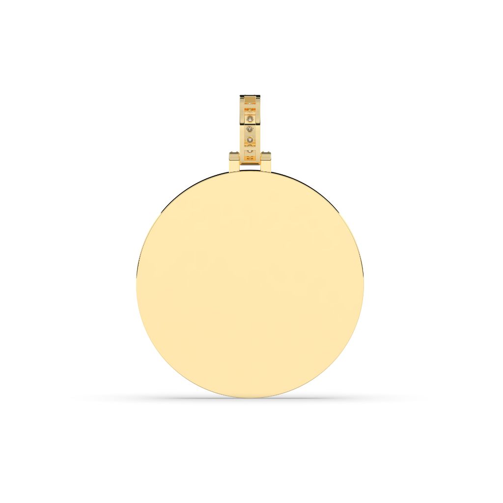 Double Halo Round Gold Pendant