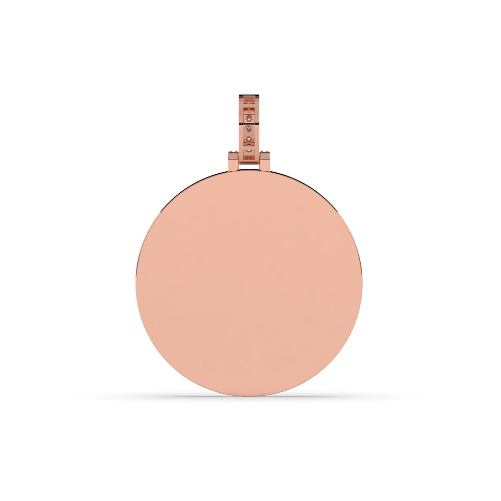 Double Halo Round Gold Pendant