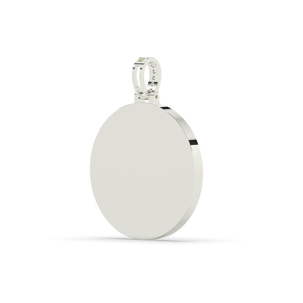 Double Halo Round Gold Pendant