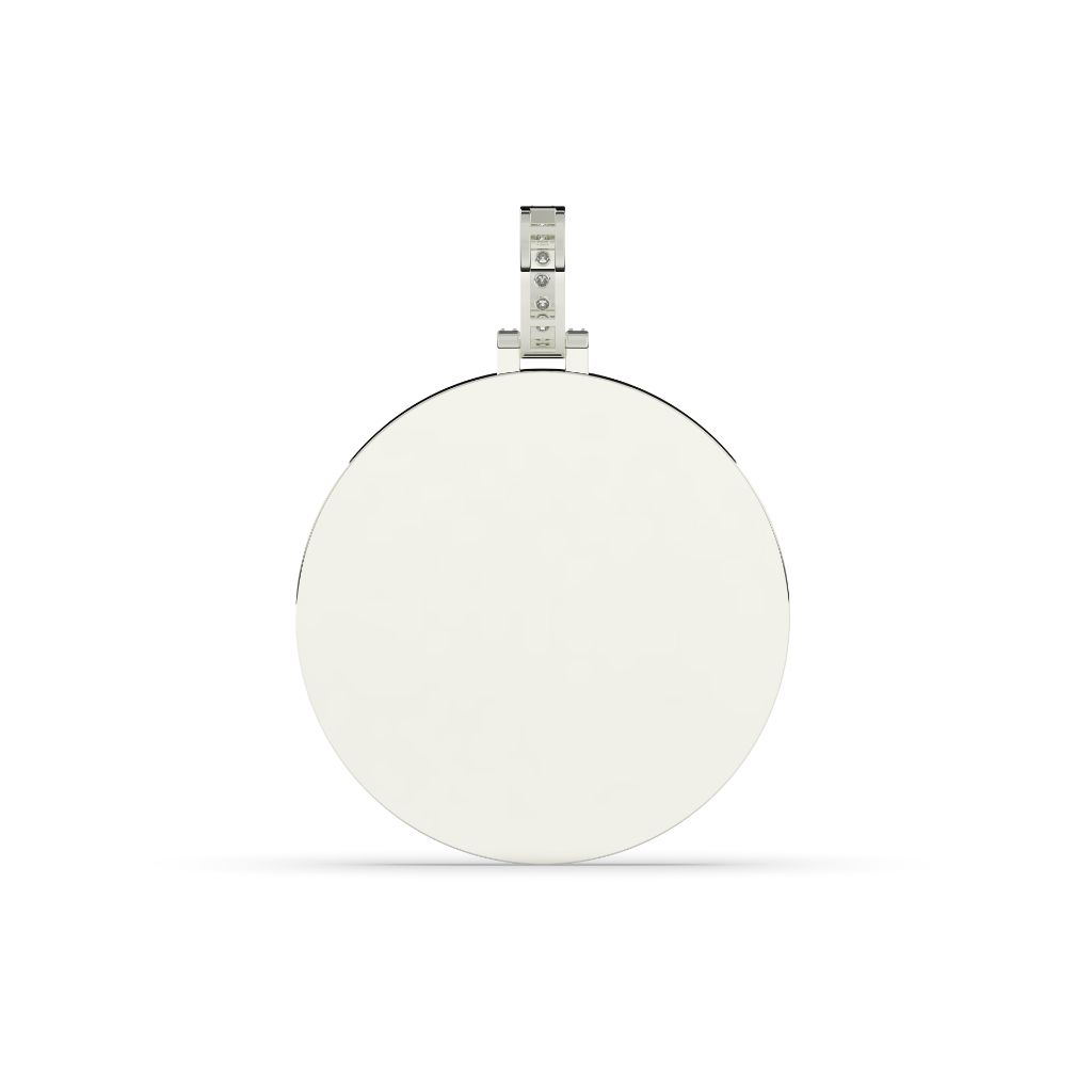 Double Halo Round Gold Pendant
