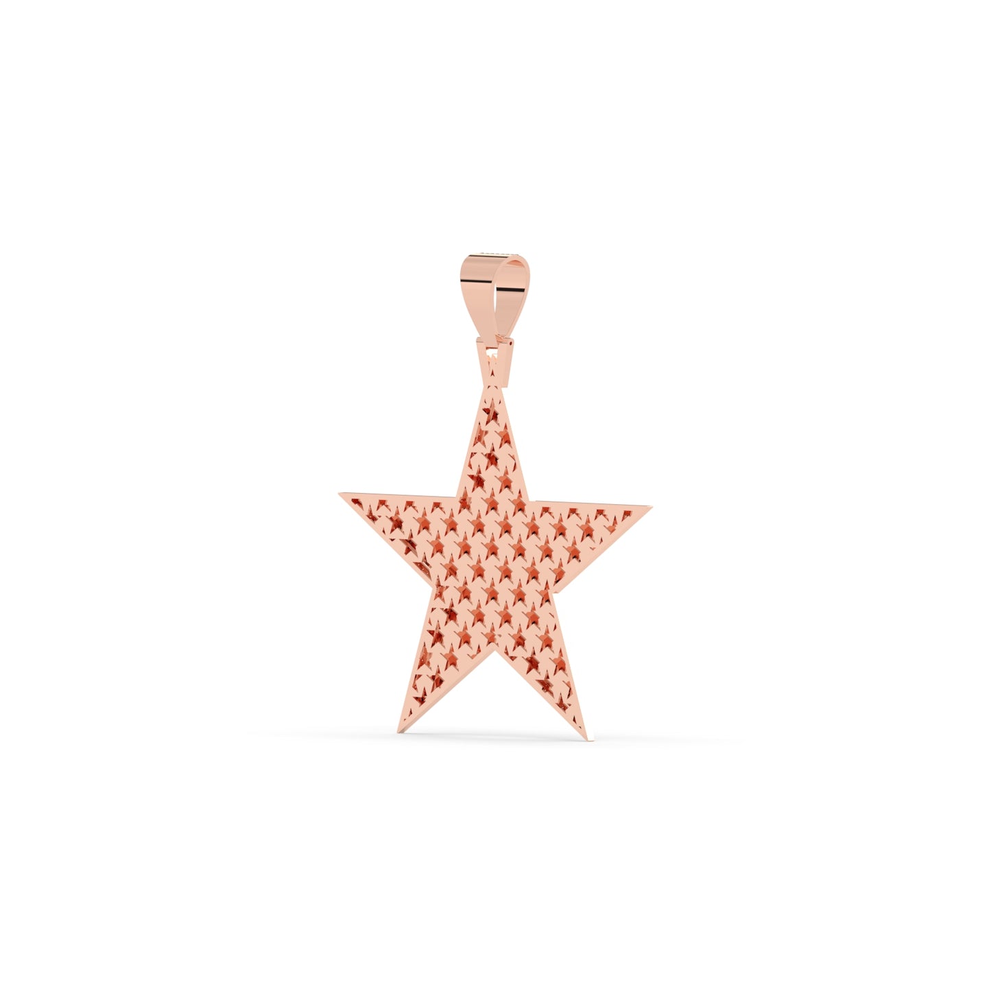 Golden Star Diamond Outline Pendant