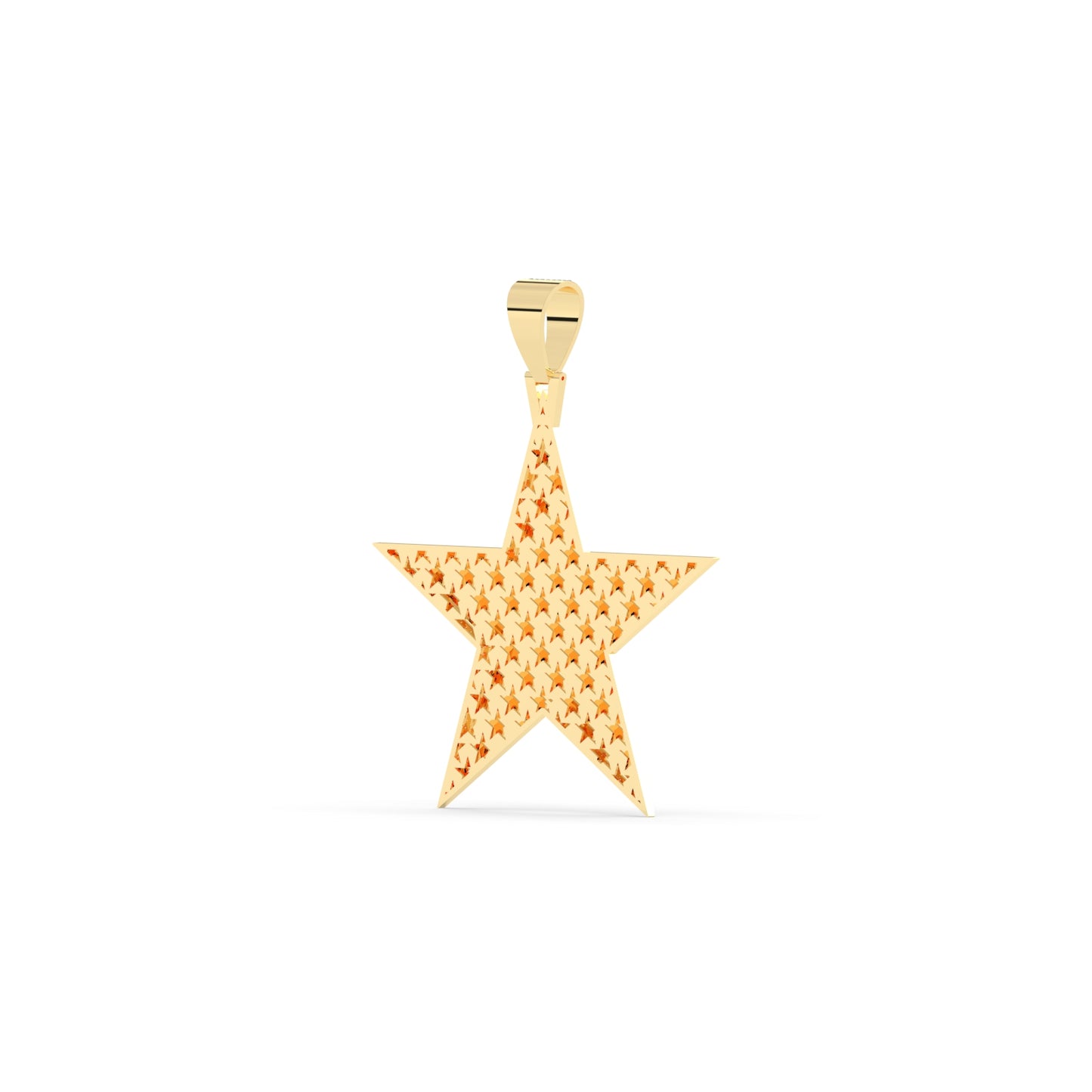 Golden Star Diamond Outline Pendant