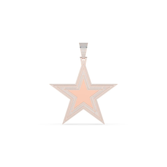 Golden Star Diamond Outline Pendant