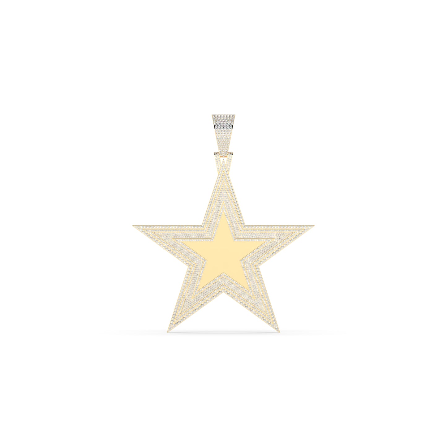 Golden Star Diamond Outline Pendant