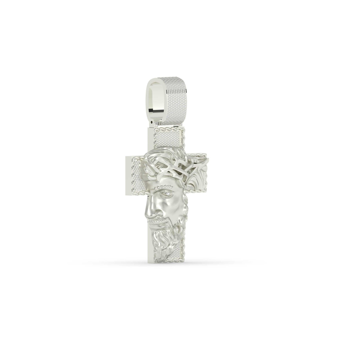 Jesus Face Cross Gold Pendant