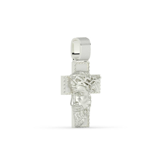 Jesus Face Cross Gold Pendant