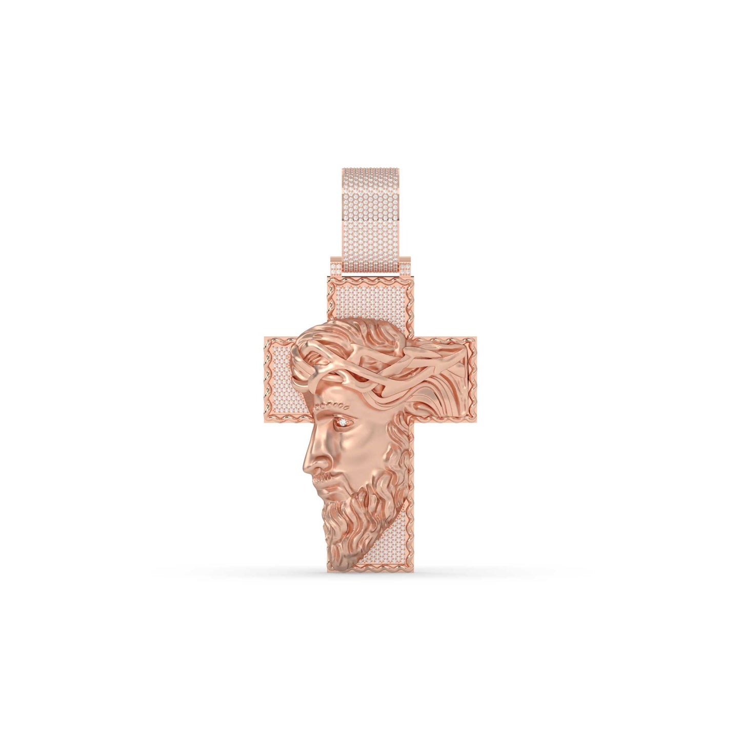 Jesus Face Cross Gold Pendant