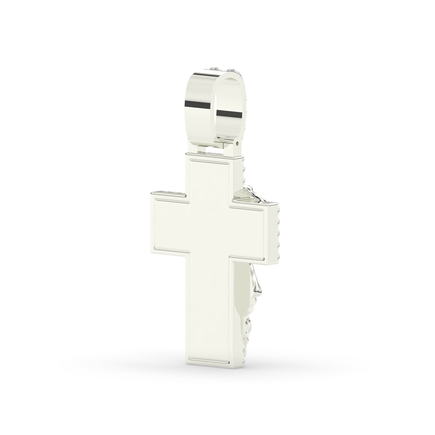 Baguette Diamond Jesus Head Cross Charm