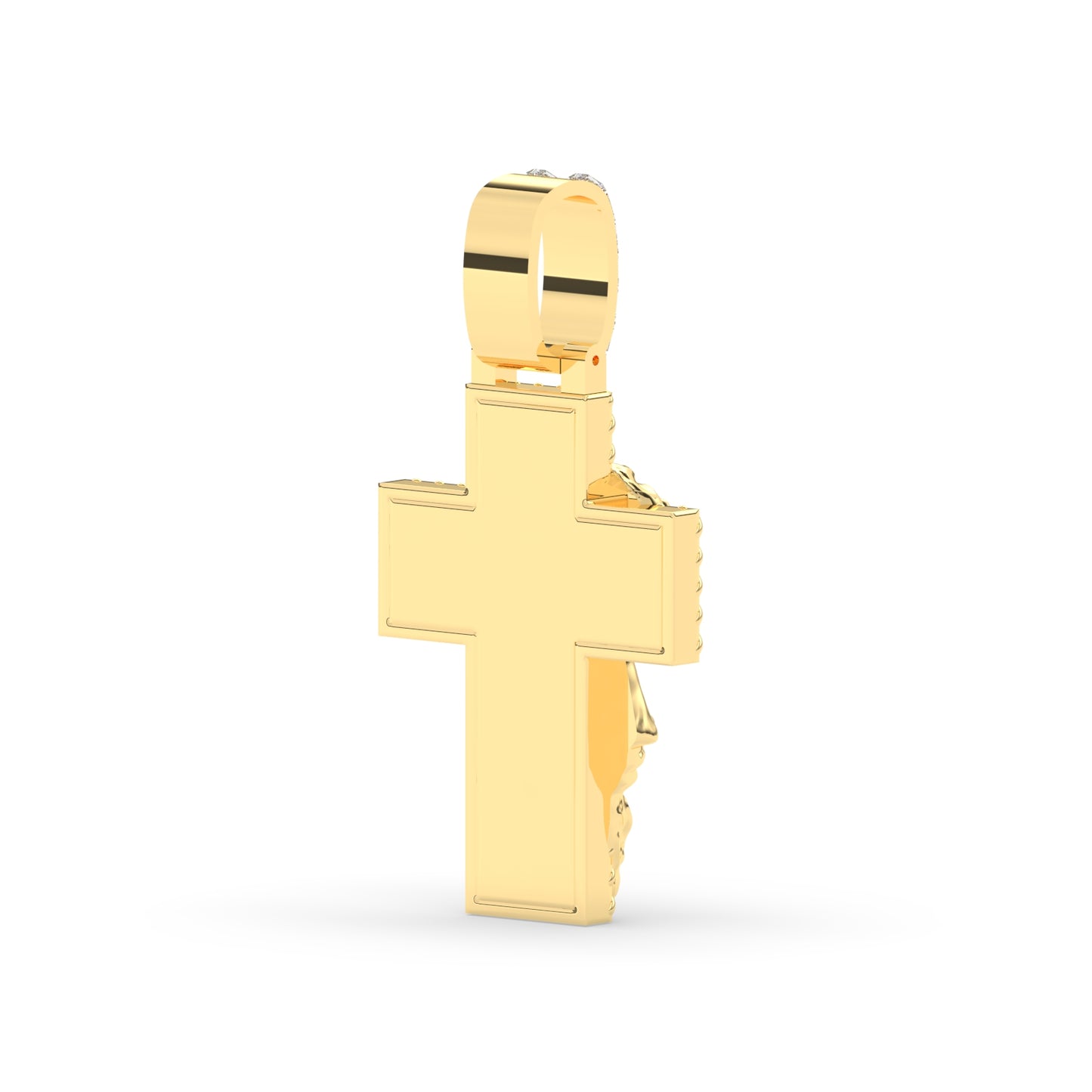 Baguette Diamond Jesus Head Cross Charm