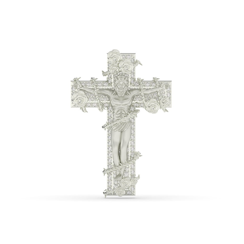 Sacred Jesus Pendant with Flowers