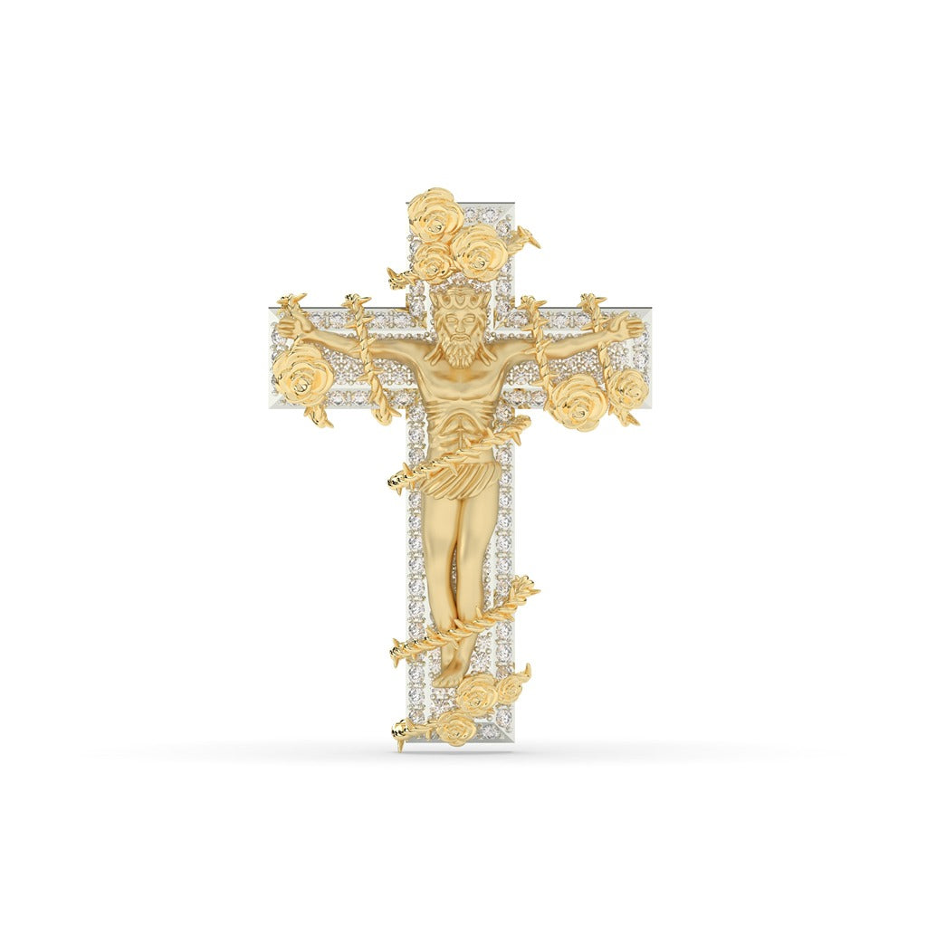 Sacred Jesus Pendant with Flowers