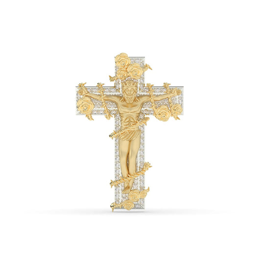 Sacred Jesus Pendant with Flowers